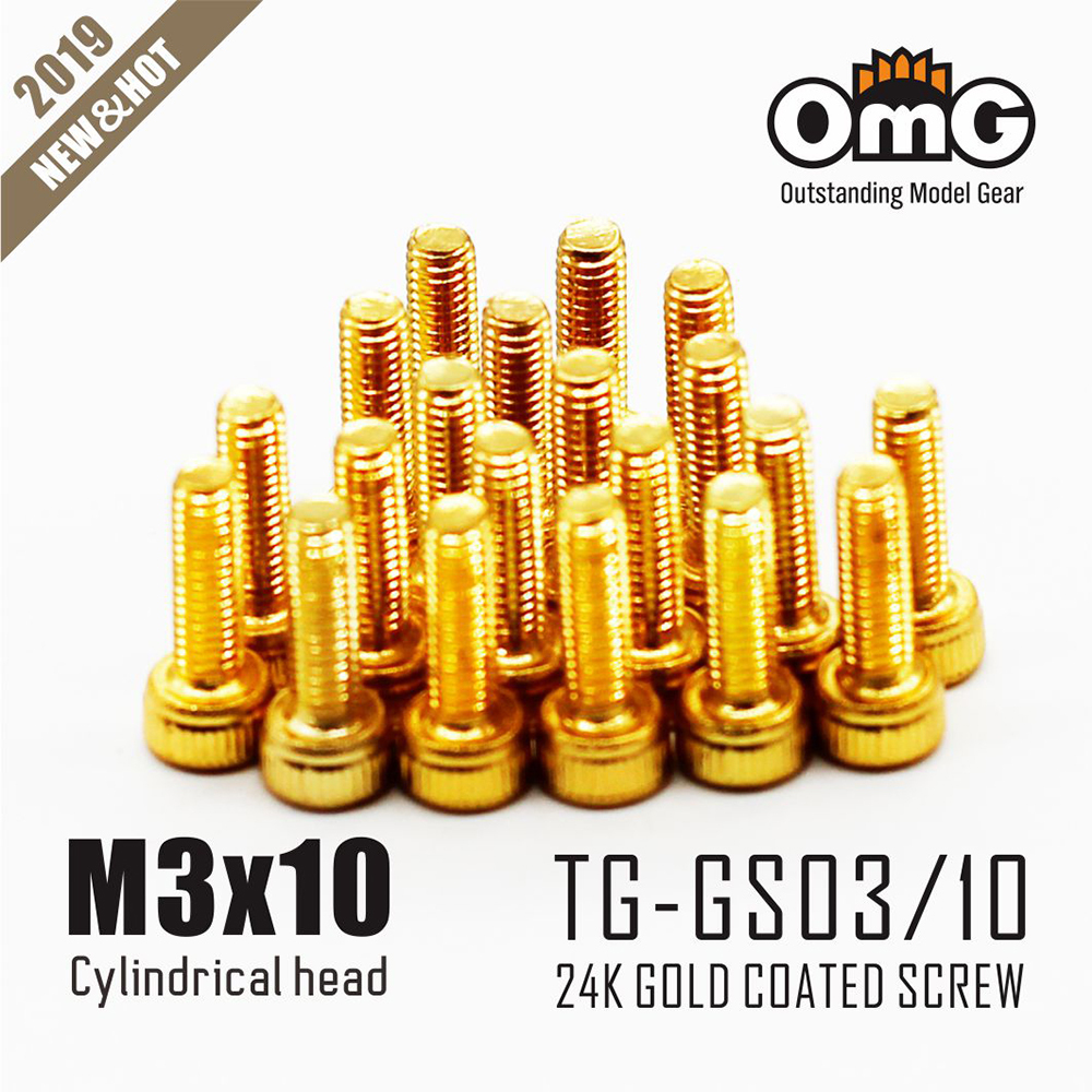 12.9 Class Screws Of Stainless Steel Gold Plated  (20 pcs/pack ) TG-GS03/10