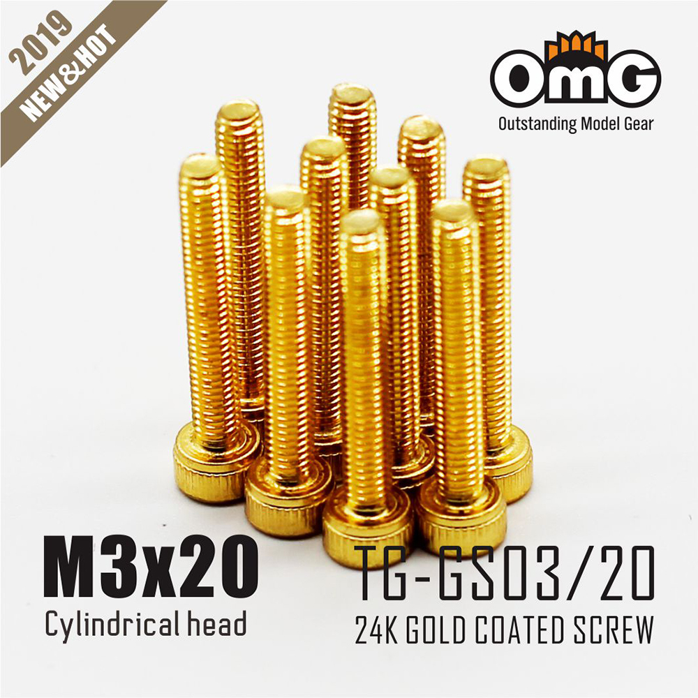 12.9 Class Screws Of Stainless Steel Gold Plated  (10 pcs/pack ) TG-GS03/20