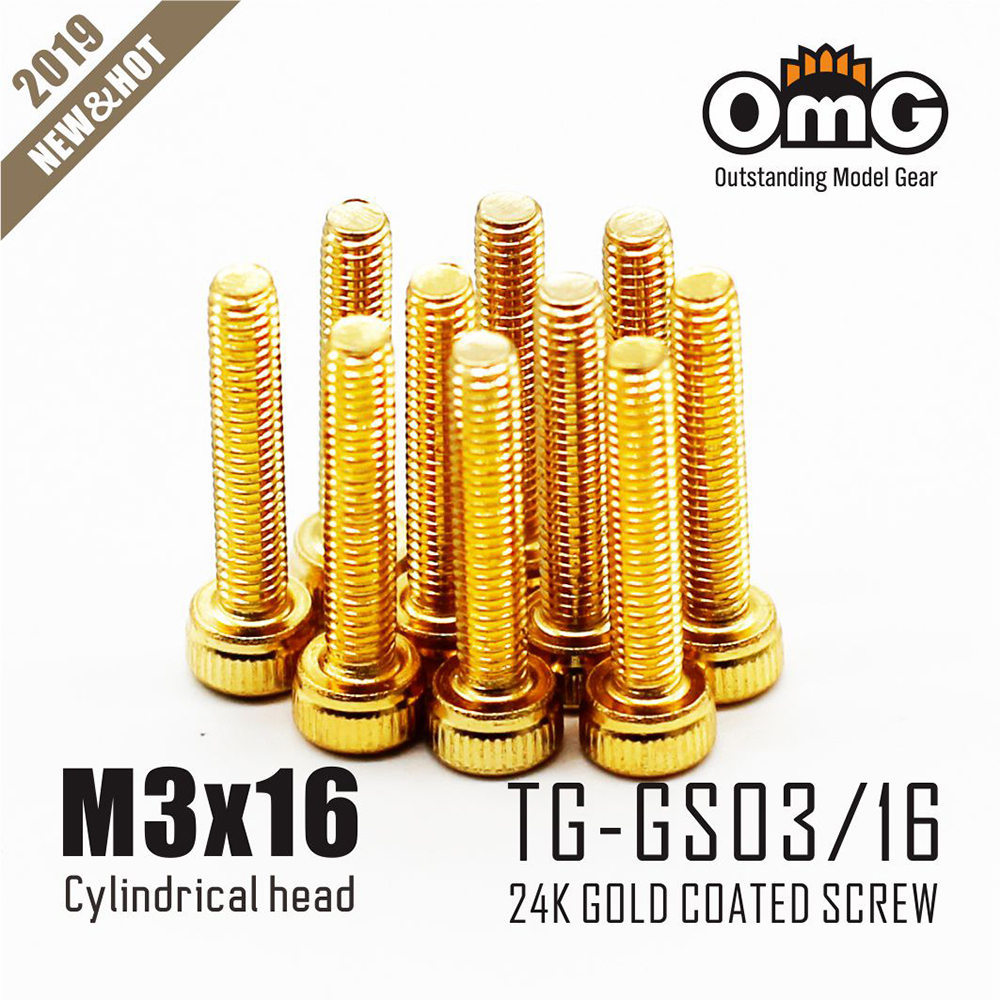 12.9 Class Screws Of Stainless Steel Gold Plated  (10 pcs/pack ) TG-GS03/16