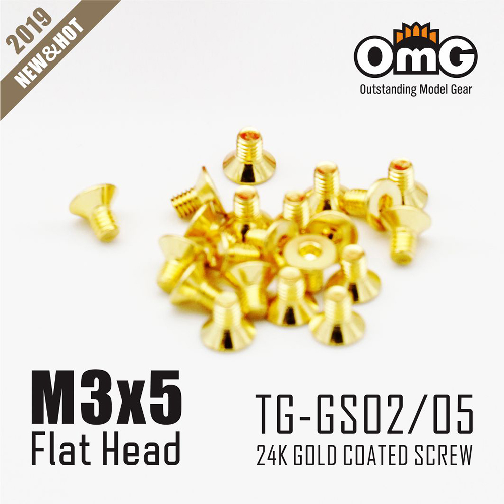 M3*5 Flat Head Screws Of  Gold Plated  (20 pcs/pack ) TG-GS02/05