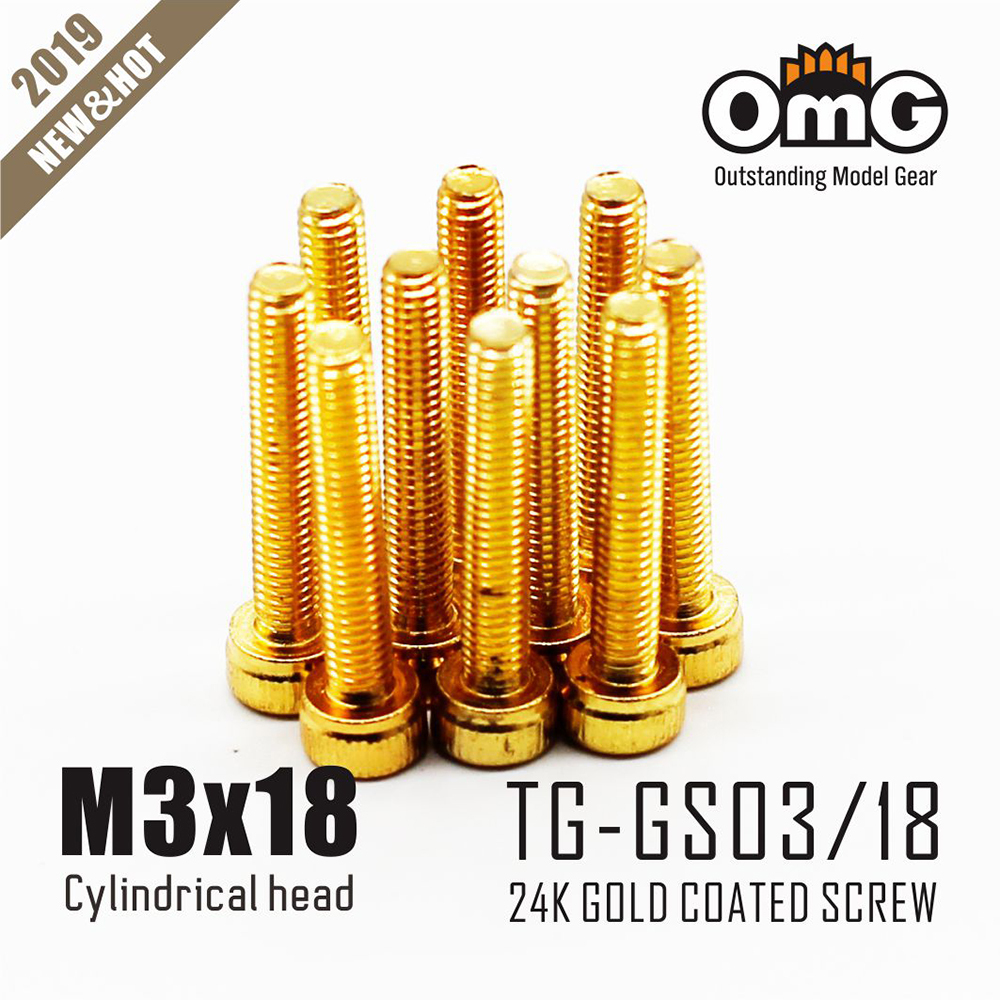 12.9 Class Screws Of Stainless Steel Gold Plated  (10 pcs/pack ) TG-GS03/18