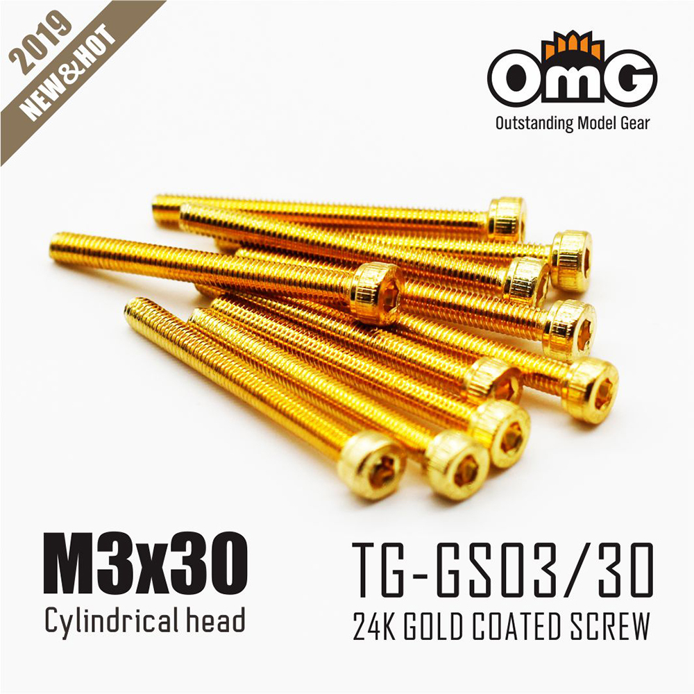 12.9 Class Screws Of Stainless Steel Gold Plated  (10 pcs/pack ) TG-GS03/30