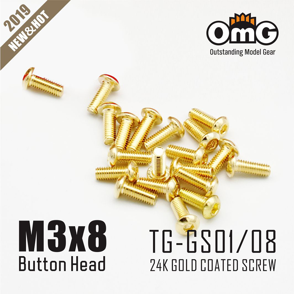 12.9 Class Screws Of Stainless Steel Gold Plated  (20 pcs/pack)  TG-GS01/08