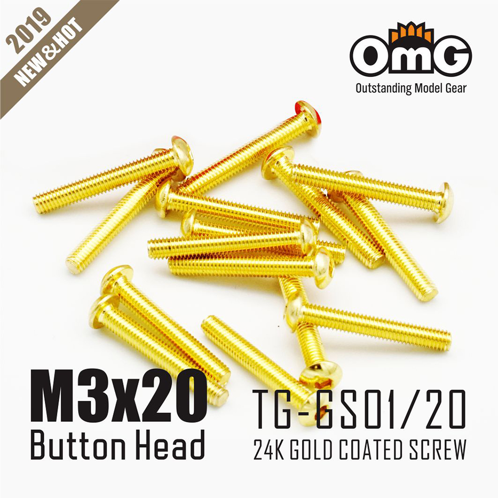 12.9 Class Screws Of Stainless Steel Gold Plated  (10 pcs/pack)  TG-GS01/20