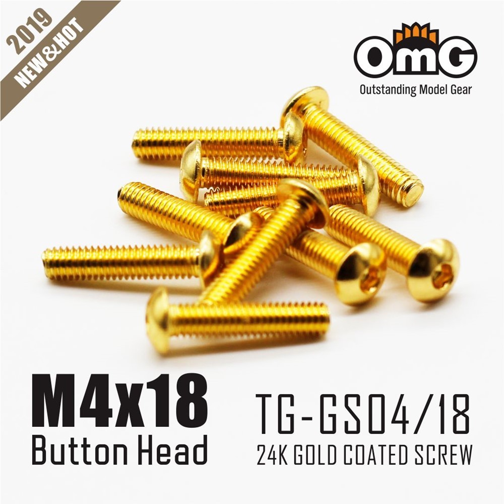 12.9 Class Screws Of Stainless Steel Gold Plated  (10 pcs/pack)  TG-GS04/18