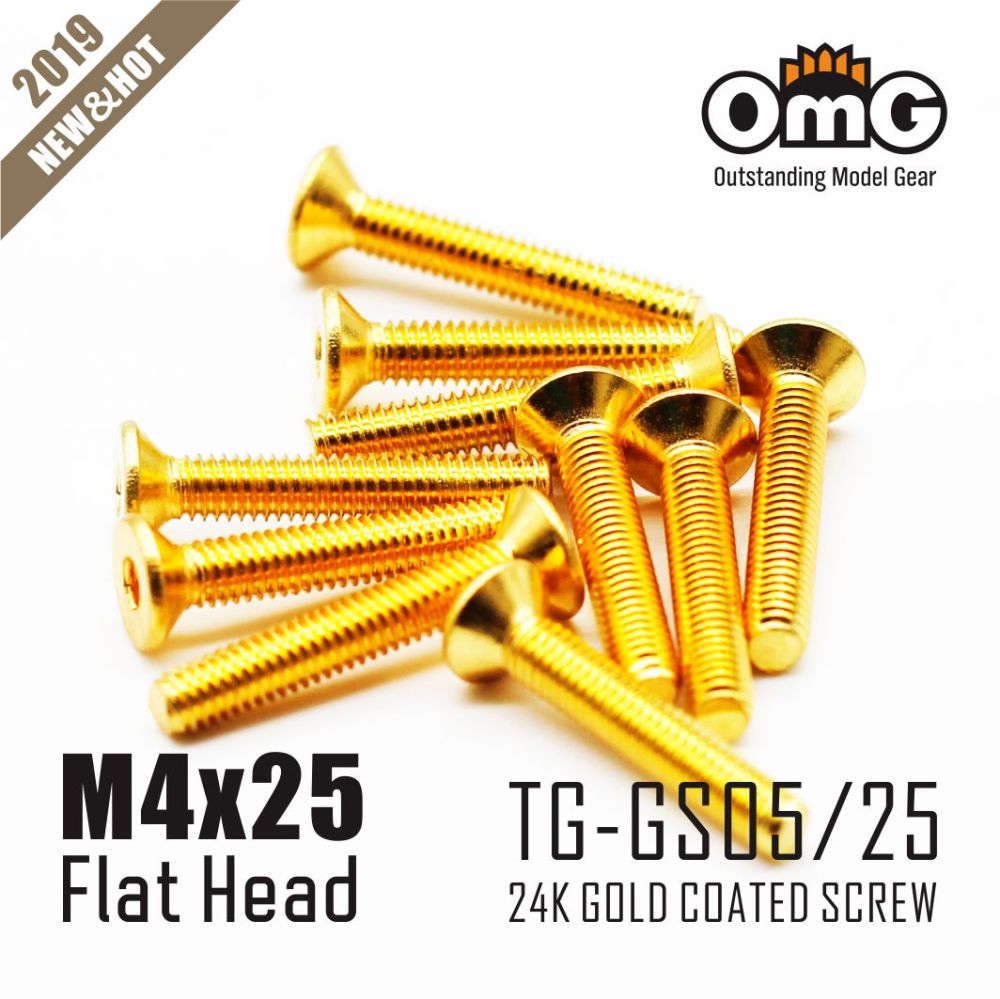 12.9 Class Screws Of Stainless Steel Gold Plated  (10 pcs/pack)  TG-GS05/25