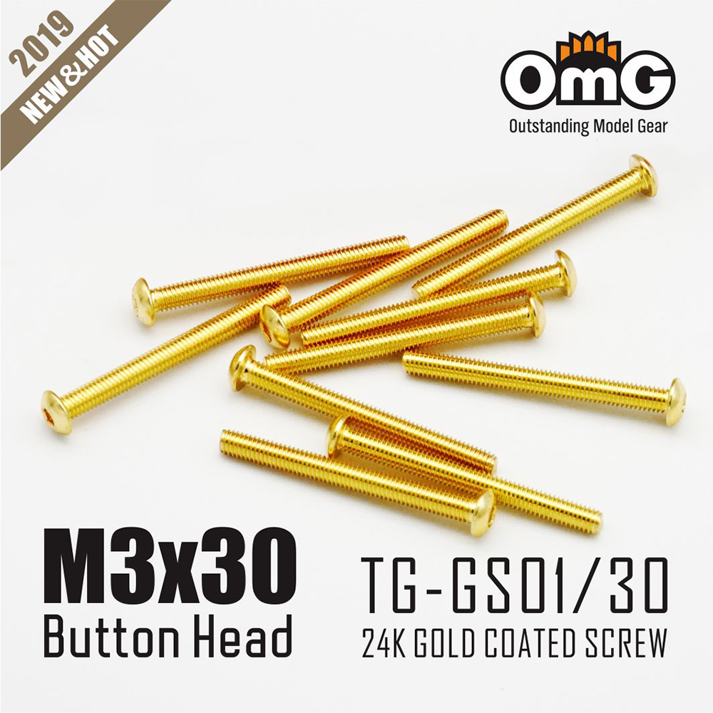 12.9 Class Screws Of Stainless Steel Gold Plated  (10 pcs/pack)  TG-GS01/30