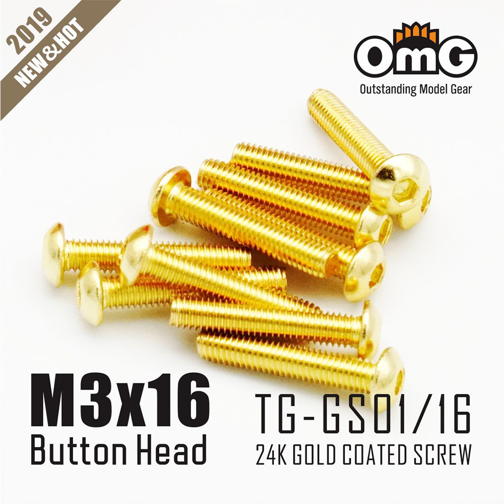 12.9 Class Screws Of Stainless Steel Gold Plated  (10 pcs/pack)  TG-GS01/16