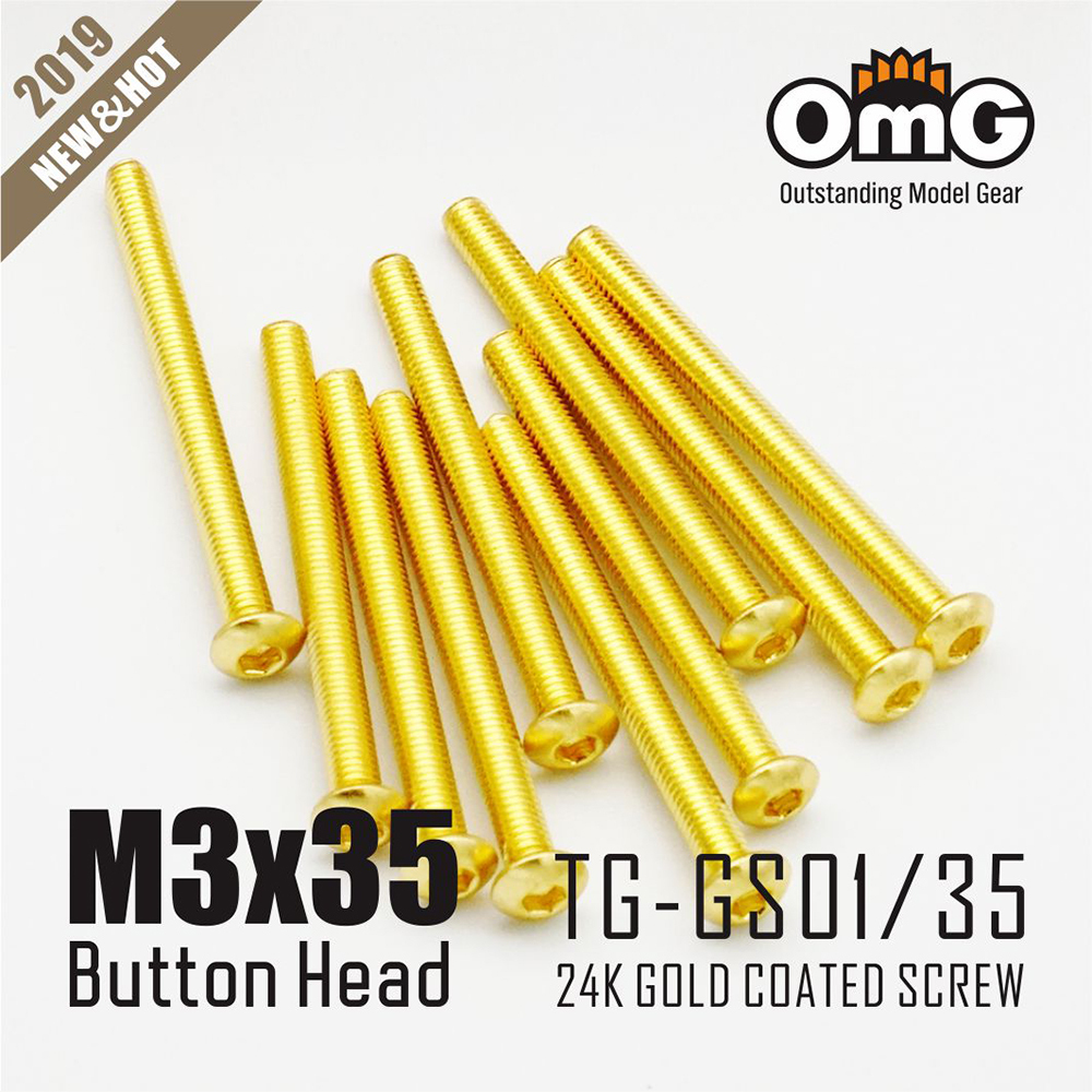 12.9 Class Screws Of Stainless Steel Gold Plated  (10 pcs/pack)  TG-GS01/35