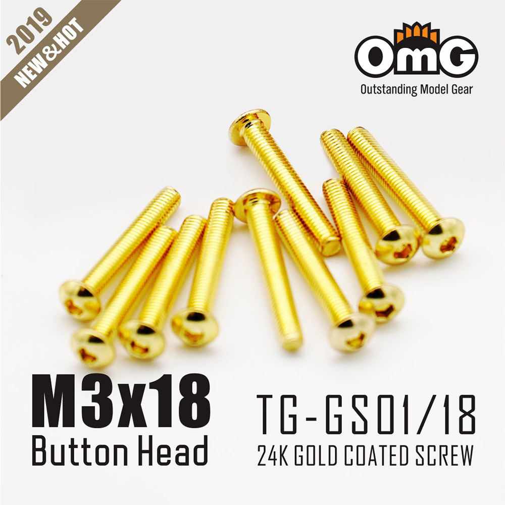 12.9 Class Screws Of Stainless Steel Gold Plated  (10 pcs/pack)  TG-GS01/18