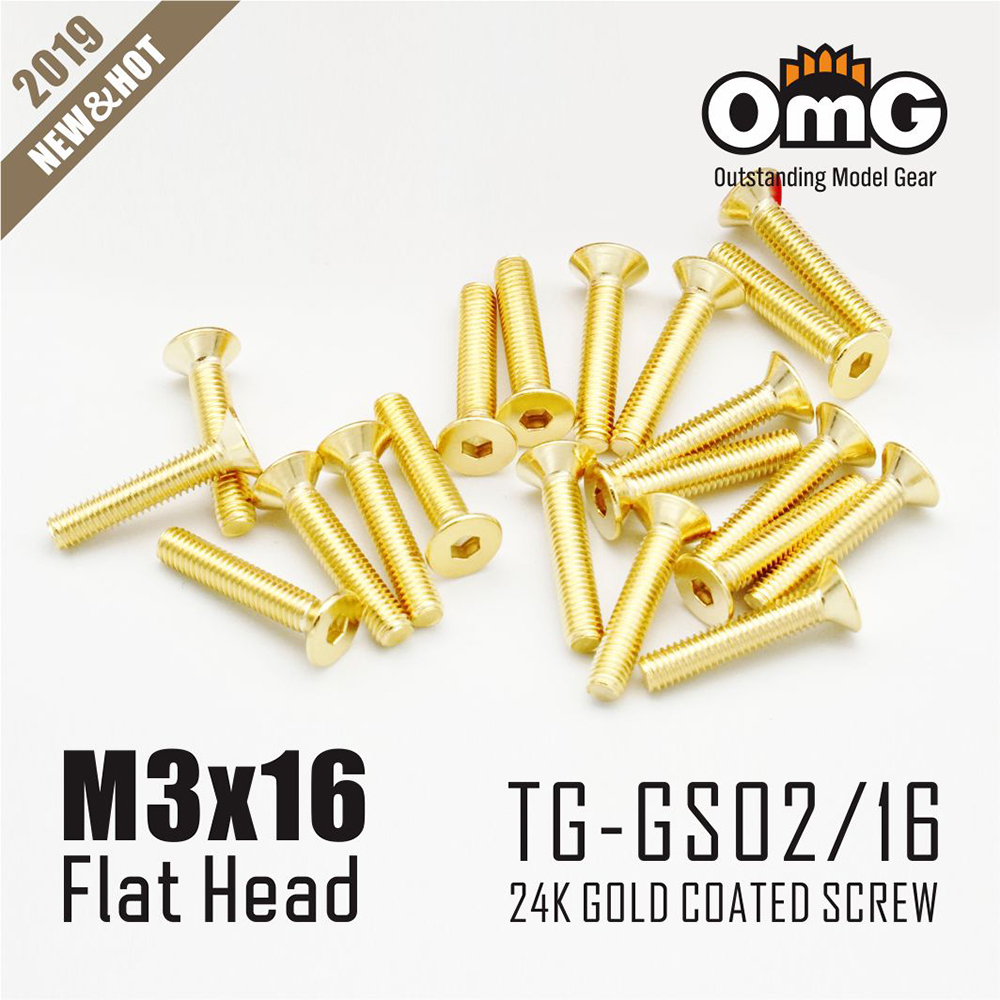 12.9 Class Screws Of Stainless Steel Gold Plated  (10 pcs/pack)  TG-GS02/16
