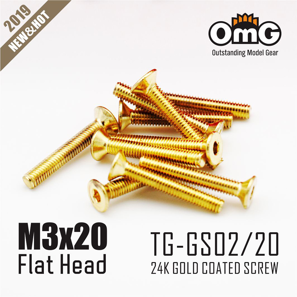 12.9 Class Screws Of Stainless Steel Gold Plated  (10 pcs/pack)  TG-GS02/20