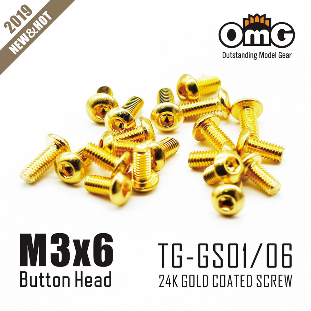 12.9 Class Screws Of Stainless Steel Gold Plated  (20 pcs/pack)  TG-GS01/06