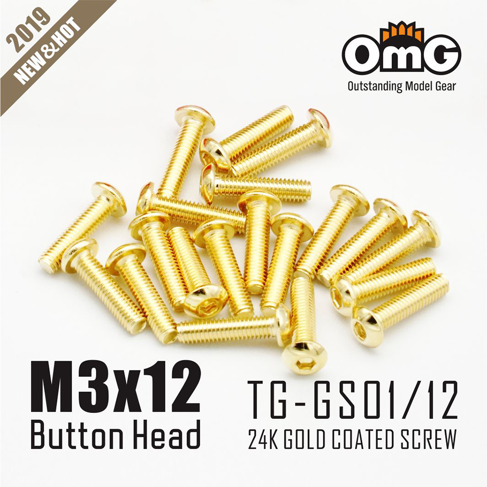12.9 Class Screws Of Stainless Steel Gold Plated  (20 pcs/pack)  TG-GS01/12