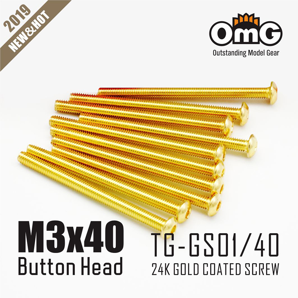 12.9 Class Screws Of Stainless Steel Gold Plated  (10 pcs/pack)  TG-GS01/40