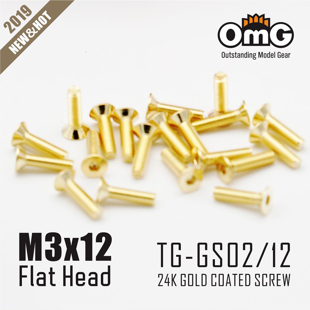 12.9 Class Screws Of Stainless Steel Gold Plated  (20 pcs/pack)  TG-GS02/12