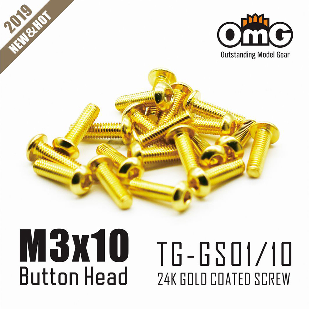 12.9 Class Screws Of Stainless Steel Gold Plated  (20 pcs/pack)  TG-GS01/10