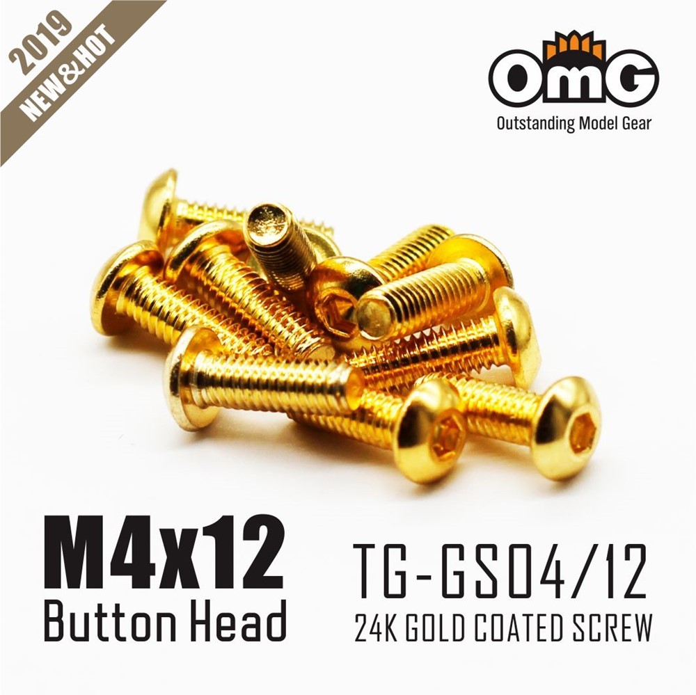 12.9 Class Screws Of Stainless Steel Gold Plated  (10 pcs/pack)  TG-GS04/12