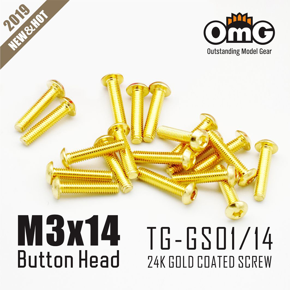 12.9 Class Screws Of Stainless Steel Gold Plated  (20 pcs/pack)  TG-GS01/14