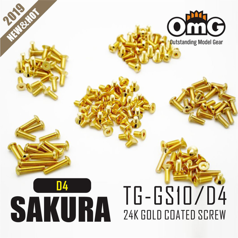 Golden Screw Kit For Sakura D4 AWD/RWD TG-GS10/D4