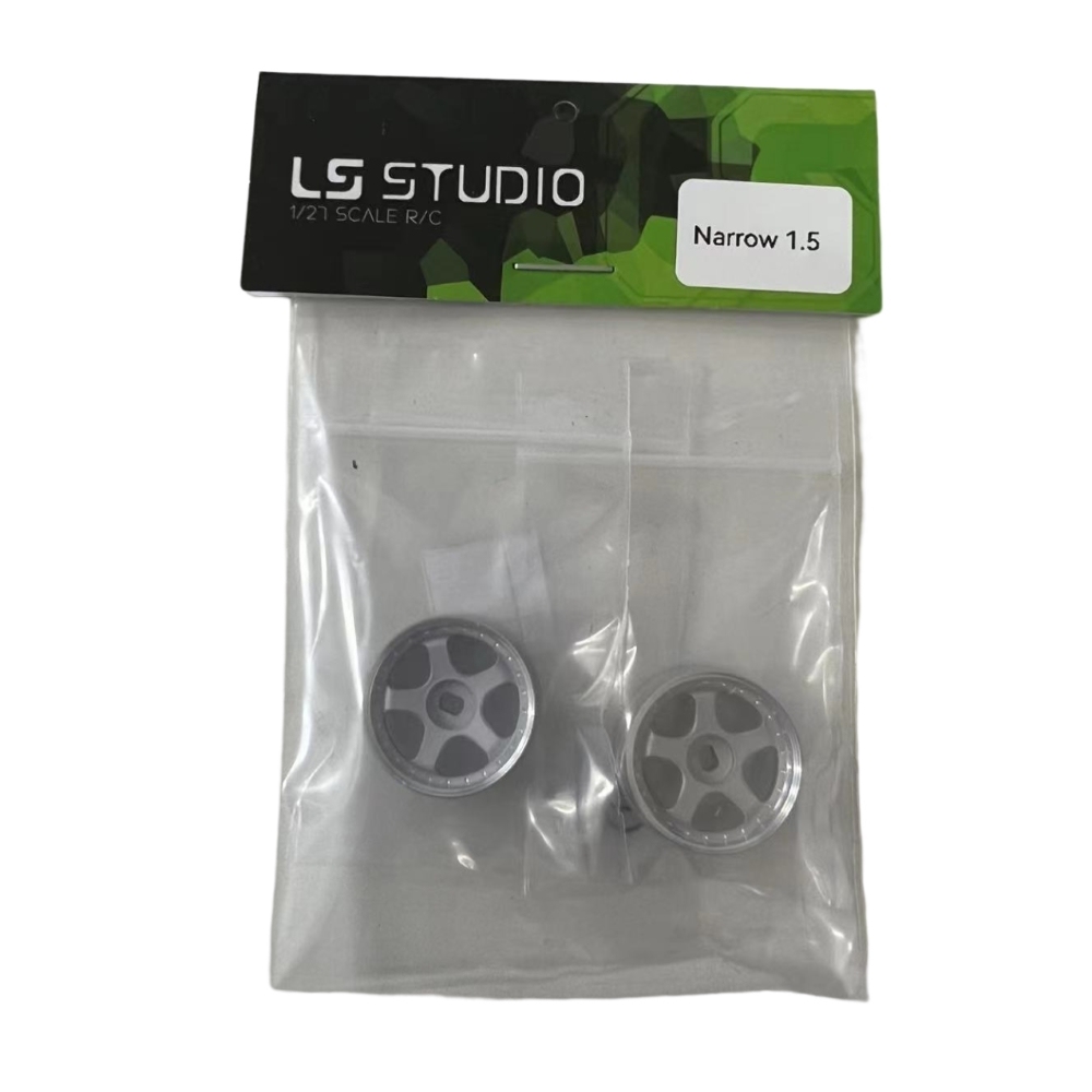 LS Studio LSD 1/27 CNC AWD Wheel (OD 20MM) Silver 2PCS