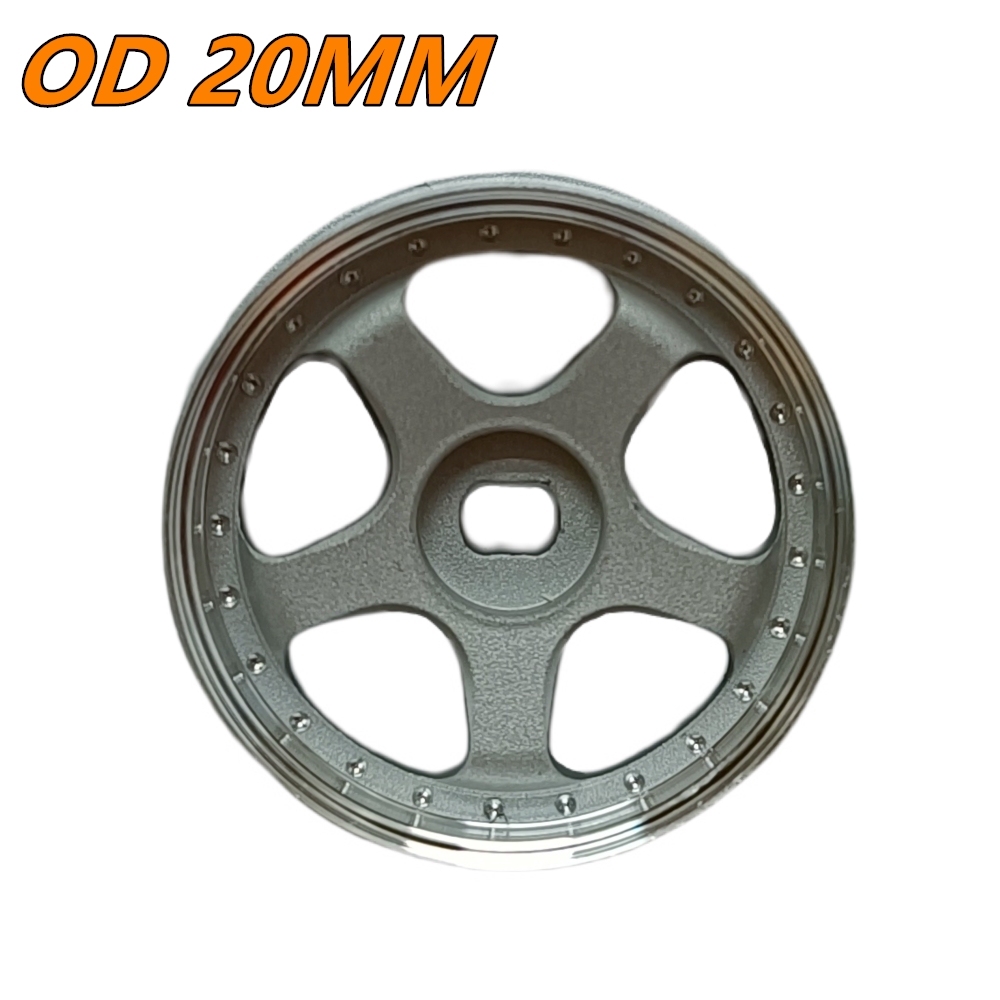 LS Studio LSD 1/27 CNC AWD Wheel (OD 20MM) Silver 2PCS