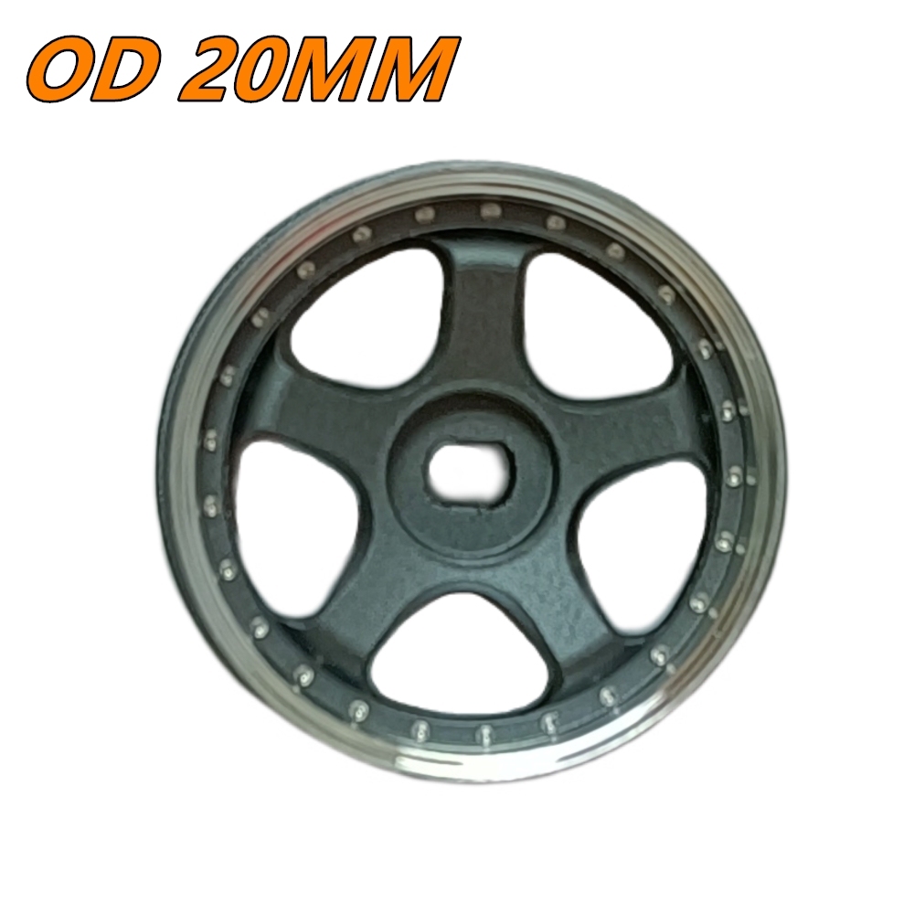 LS Studio LSD 1/27 CNC AWD Wheel (OD 20MM) Grey 2PCS