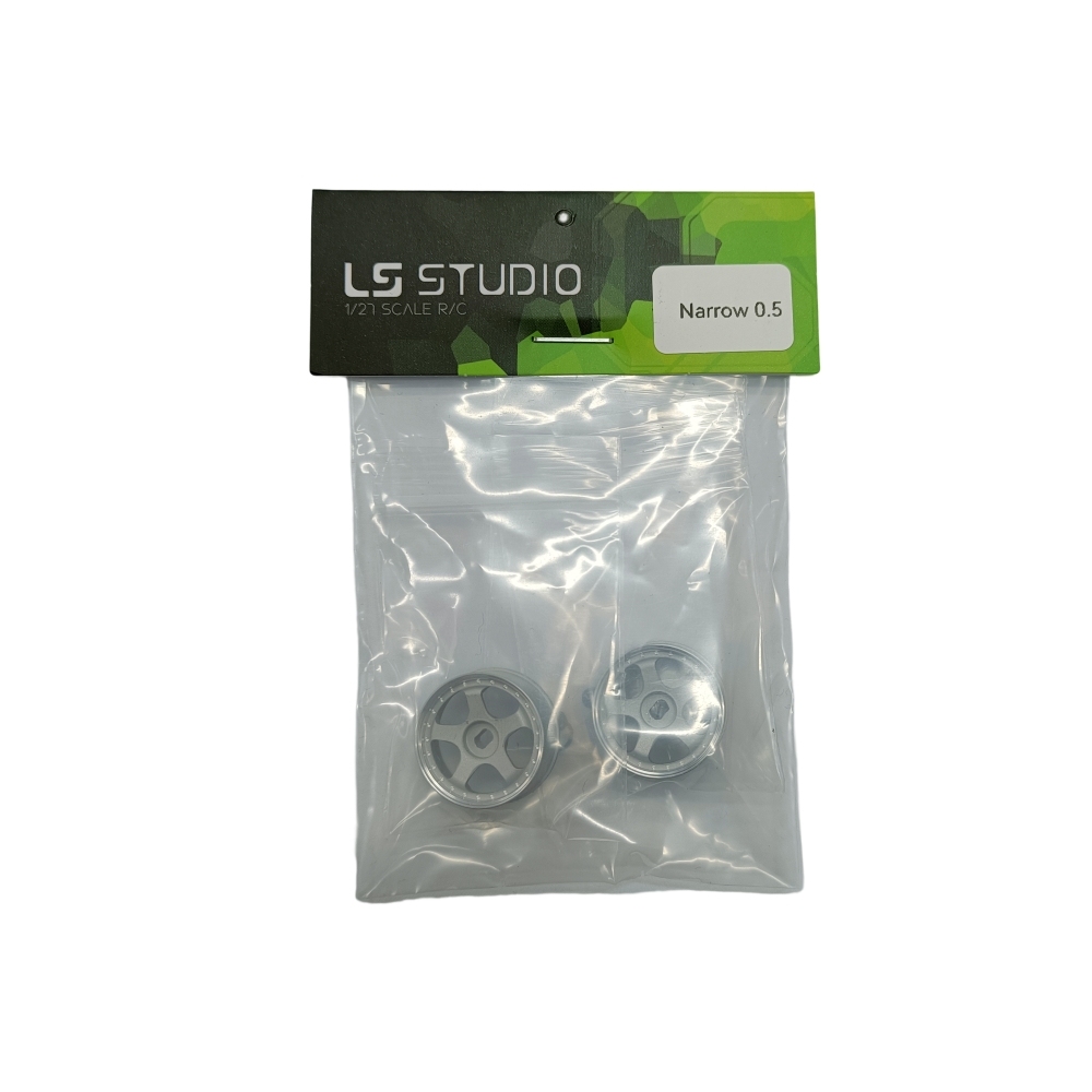 LS Studio LSD 1/27 CNC AWD Wheel (OD 20MM) Silver 2PCS