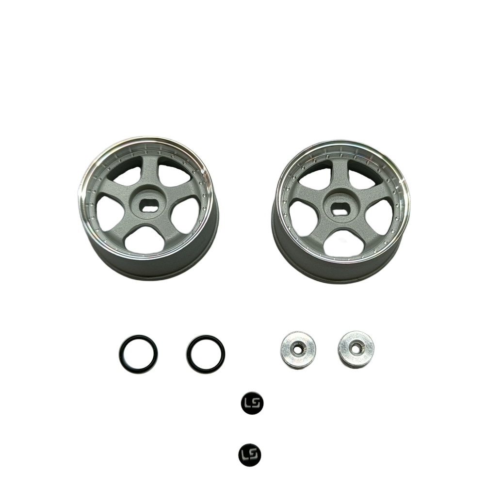 LS Studio LSD 1/27 CNC AWD Wheel (OD 20MM) Silver 2PCS
