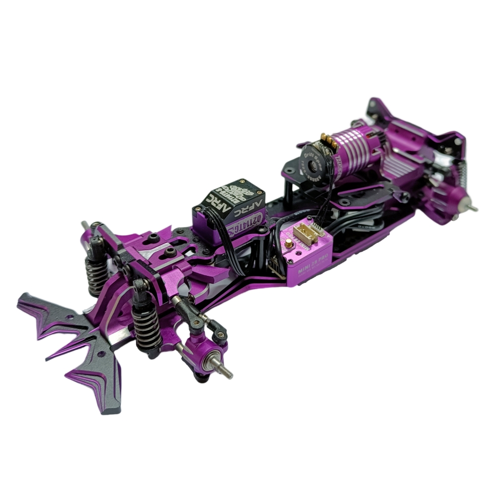 BM RACING 1/24 BMR-X PRO Purple Upgrade Metal Chassis RWD Drift Car KIT ...