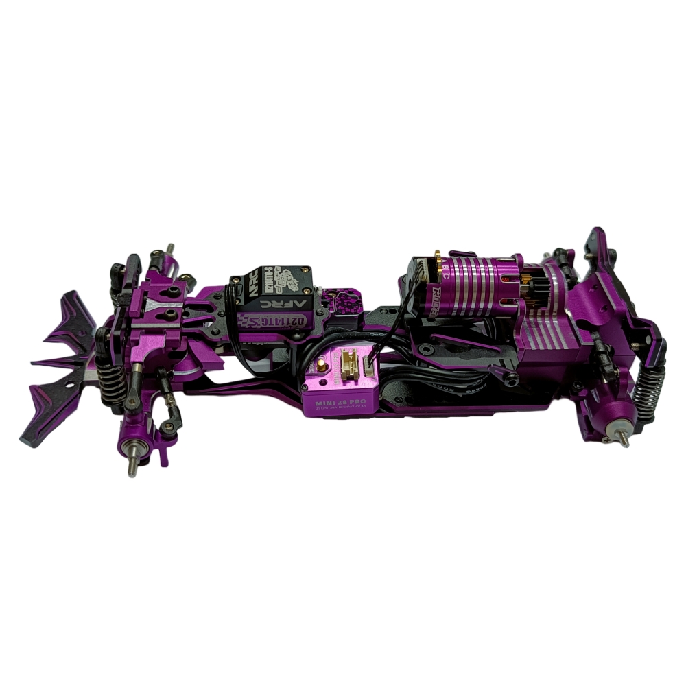 BM RACING 1/24 BMR-X PRO Purple Upgrade Metal Chassis RWD Drift Car KIT ...