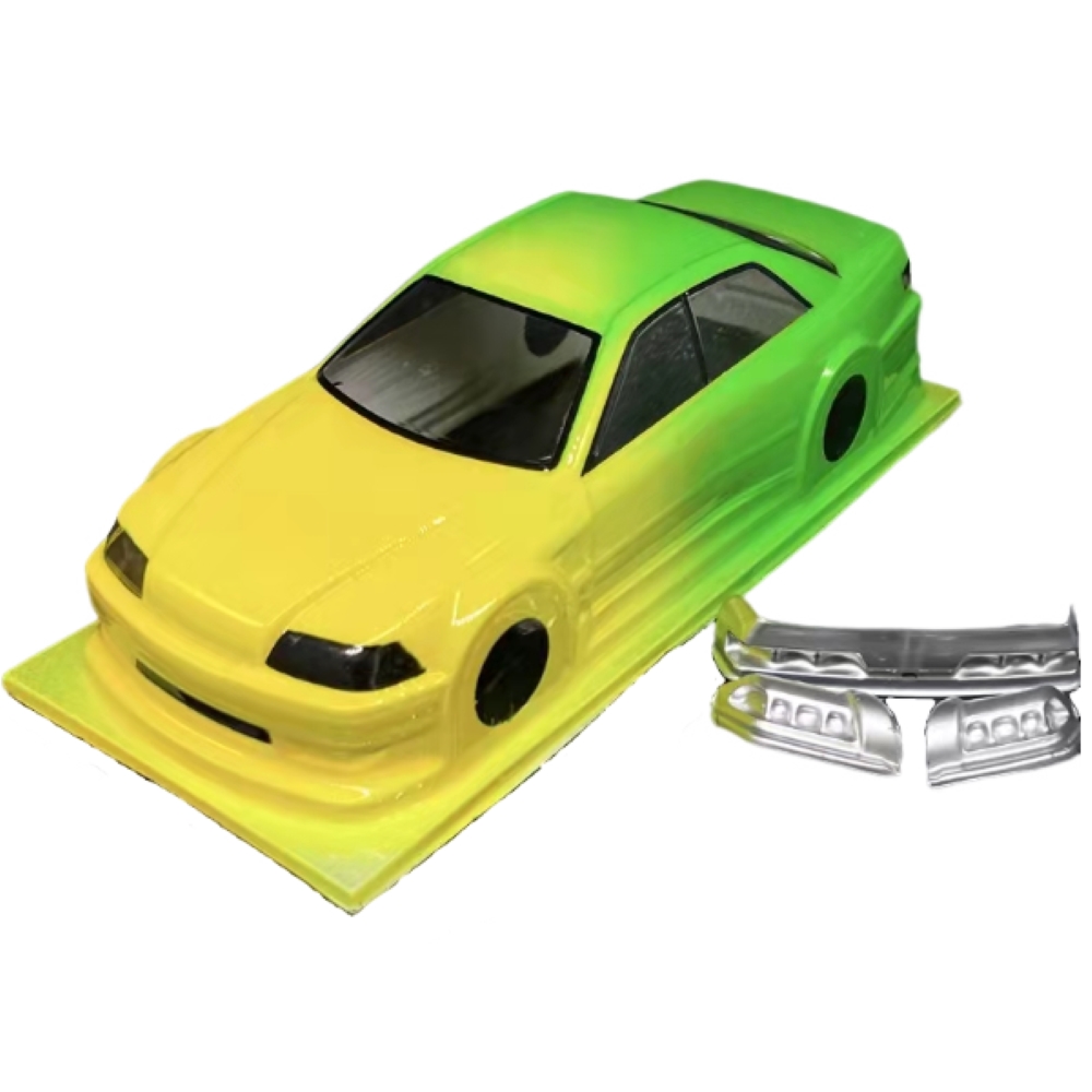 BM Racing 1/24 JZX Painted Body Shell (Gradient Yellow & Green) BM