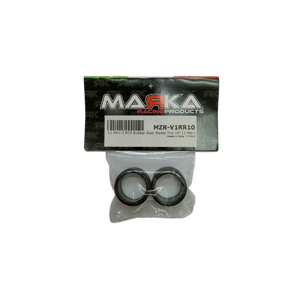 MARKA V1 MINI-Z RCP RUBBER REAR Radial TIRE 10° (1 PAIR) MZR-V1RR10