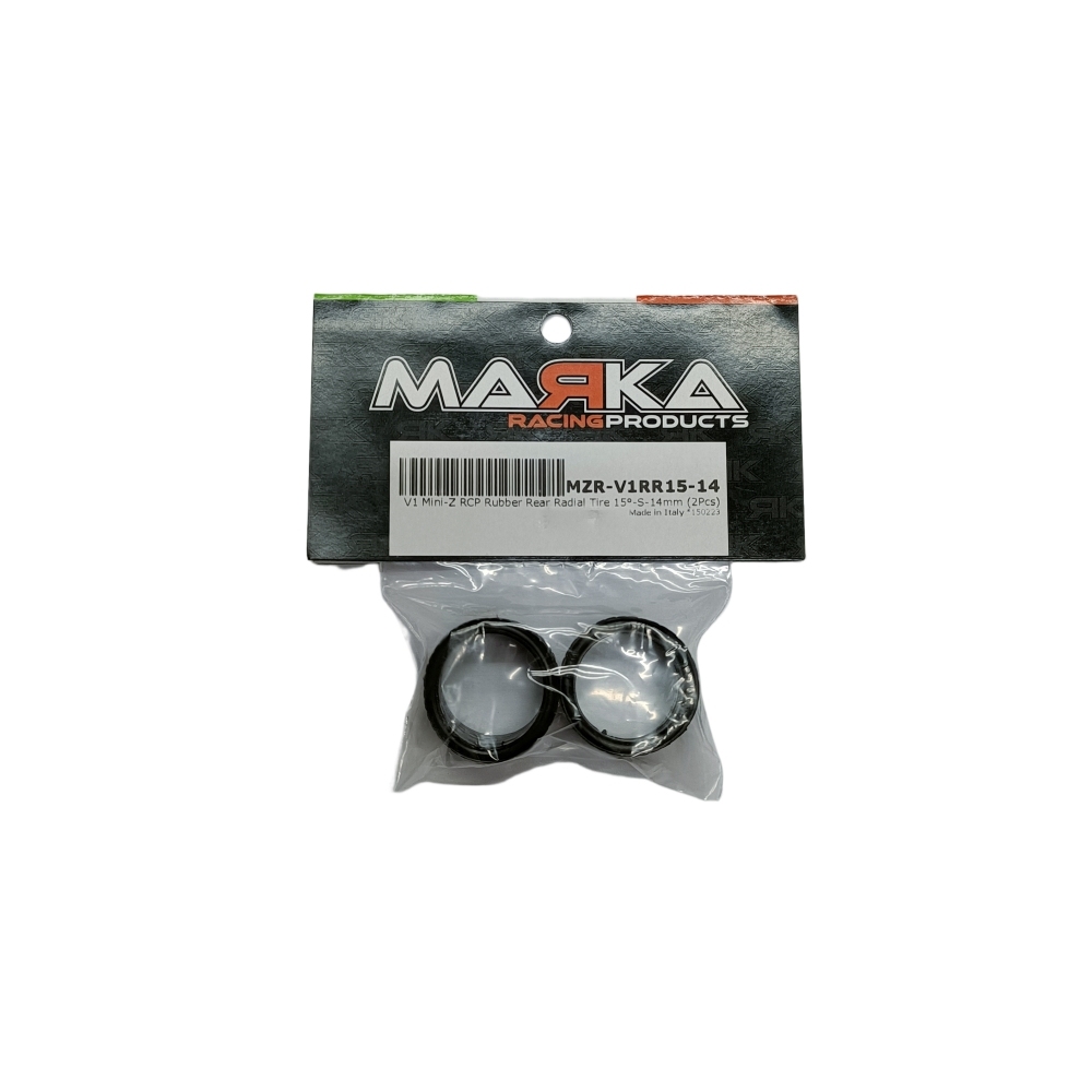 MARKA V1 MINI-Z RCP RUBBER REAR Radial TIRE 15°-S-14mm (1 PAIR) MZR-V1RR15-14