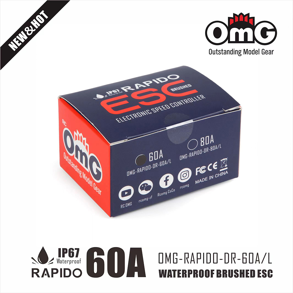 OMG-RAPIDO-DR-60A/L Brushed ESC For 1/10 RC Car