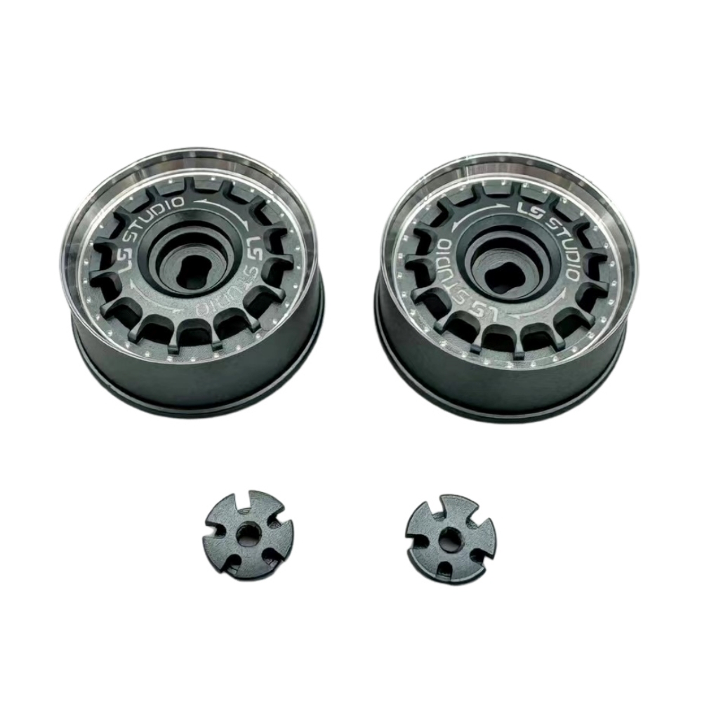 LS Studio LSD 1/27 CNC AWD Wheel (OD 20MM) TITANIUM 2PCS LS-WH-02-TI