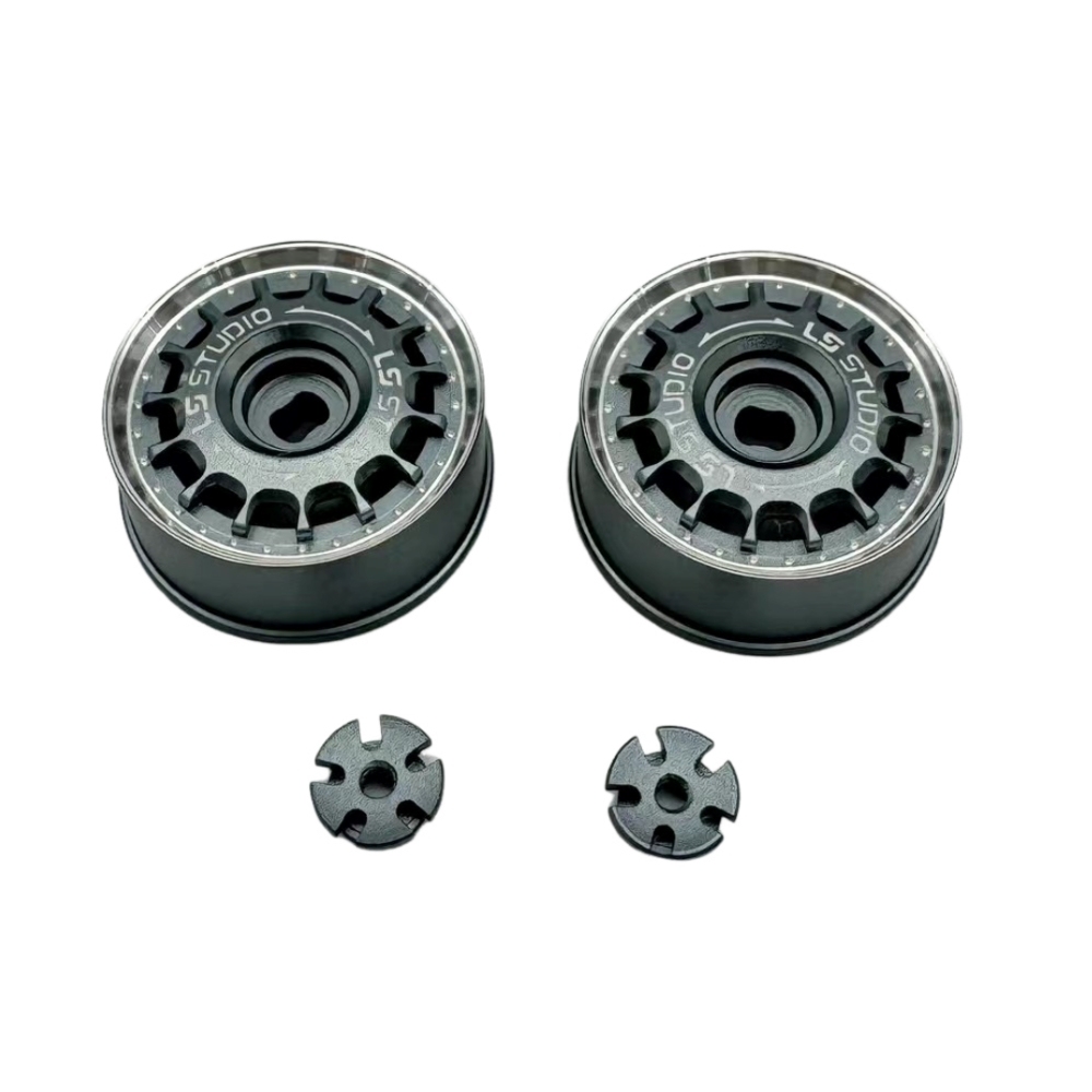 LS Studio LSD 1/27 CNC AWD Wheel (OD 20MM) TITANIUM 2PCS LS-WH-02-TI
