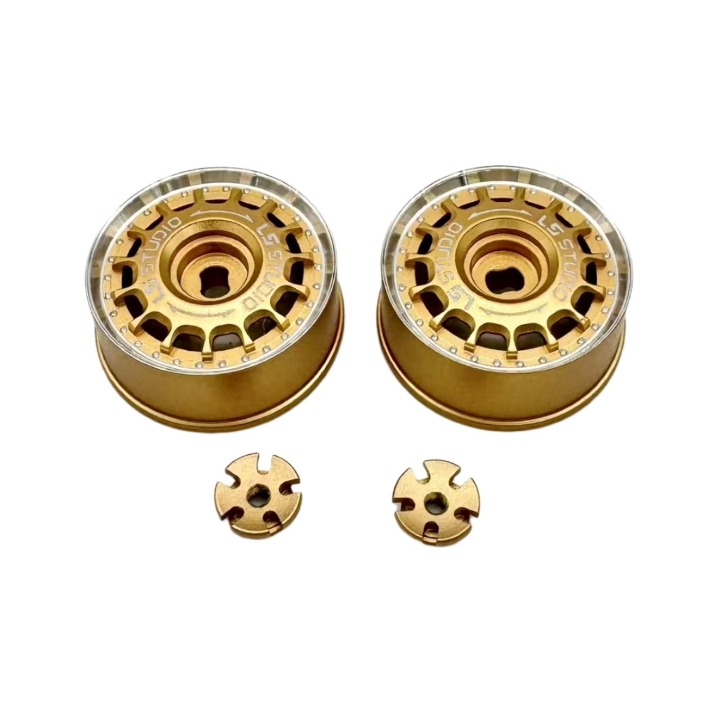 LS Studio LSD 1/27 CNC AWD Wheel (OD 20MM) GOLD 2PCS LS-WH-02-G