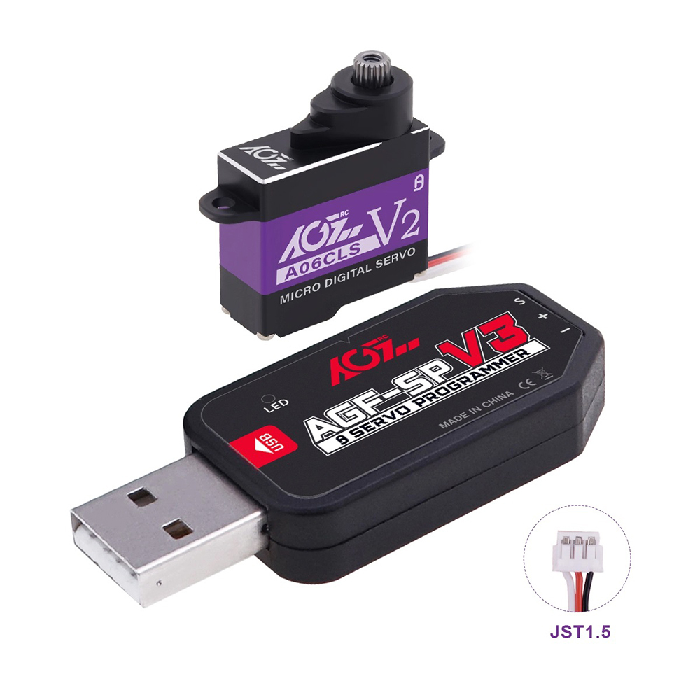 AGFRC A06CLS V2 Aluminum Case 15T/20T High Precision 3KG 0.052Sec MG 7g Micro Digital Servo for Mini Size Airplane Car A06CLS V2 (20T)