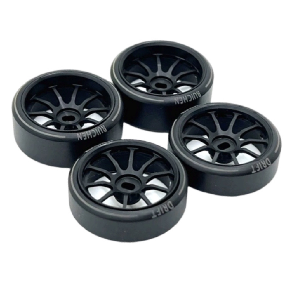 1/24 1/28 MINI-Z AWD CNC Metal Wheel With Drift Tires OD 27mm Offset 1.5 (4Pcs)