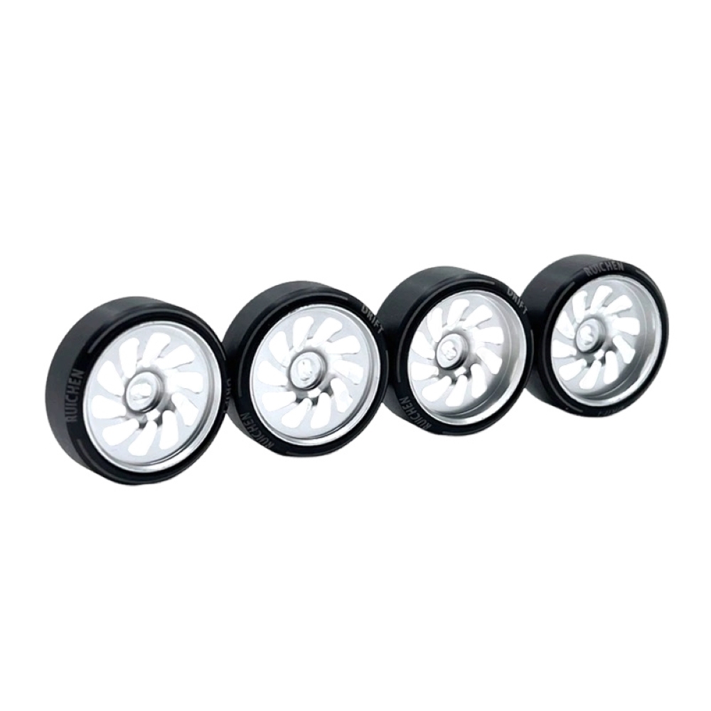 1/24 1/28 MINI-Z AWD CNC Metal Wheel With Drift Tires OD 27mm Offset 1.5 (4Pcs)