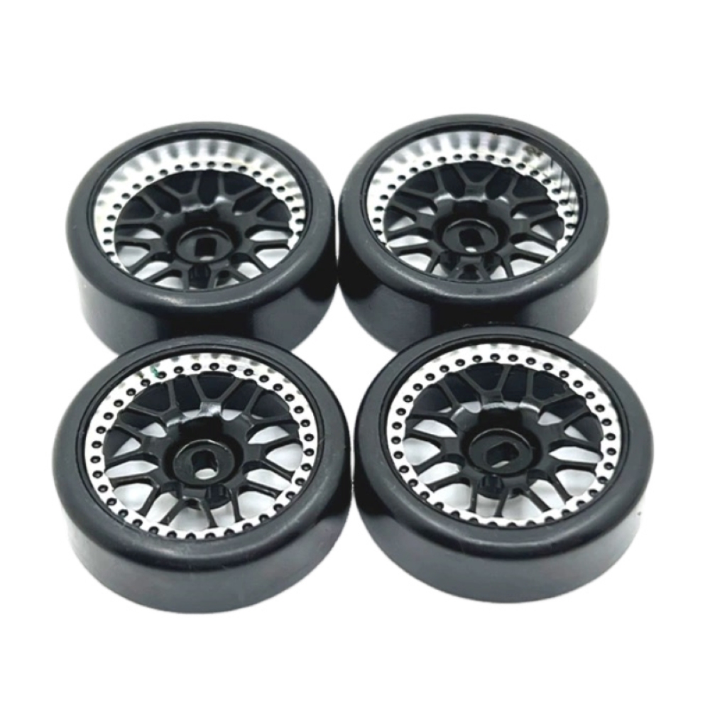 1/24 1/28 MINI-Z AWD CNC Metal Wheel With Drift Tires OD 27mm Offset 1.5 (4Pcs)