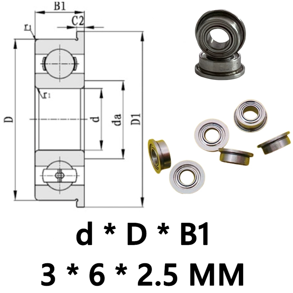 GT55 Racing Flange Bearing 3x6x2.5MM (4PCS)
