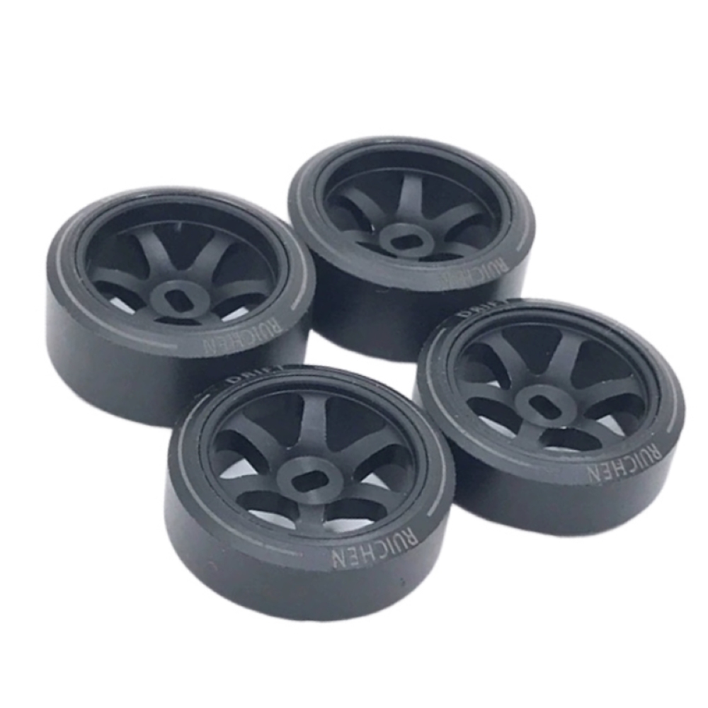 1/28 MINI-Z AWD CNC Metal Wheel With Drift Tires OD 25mm Offset 1.5 (4Pcs)