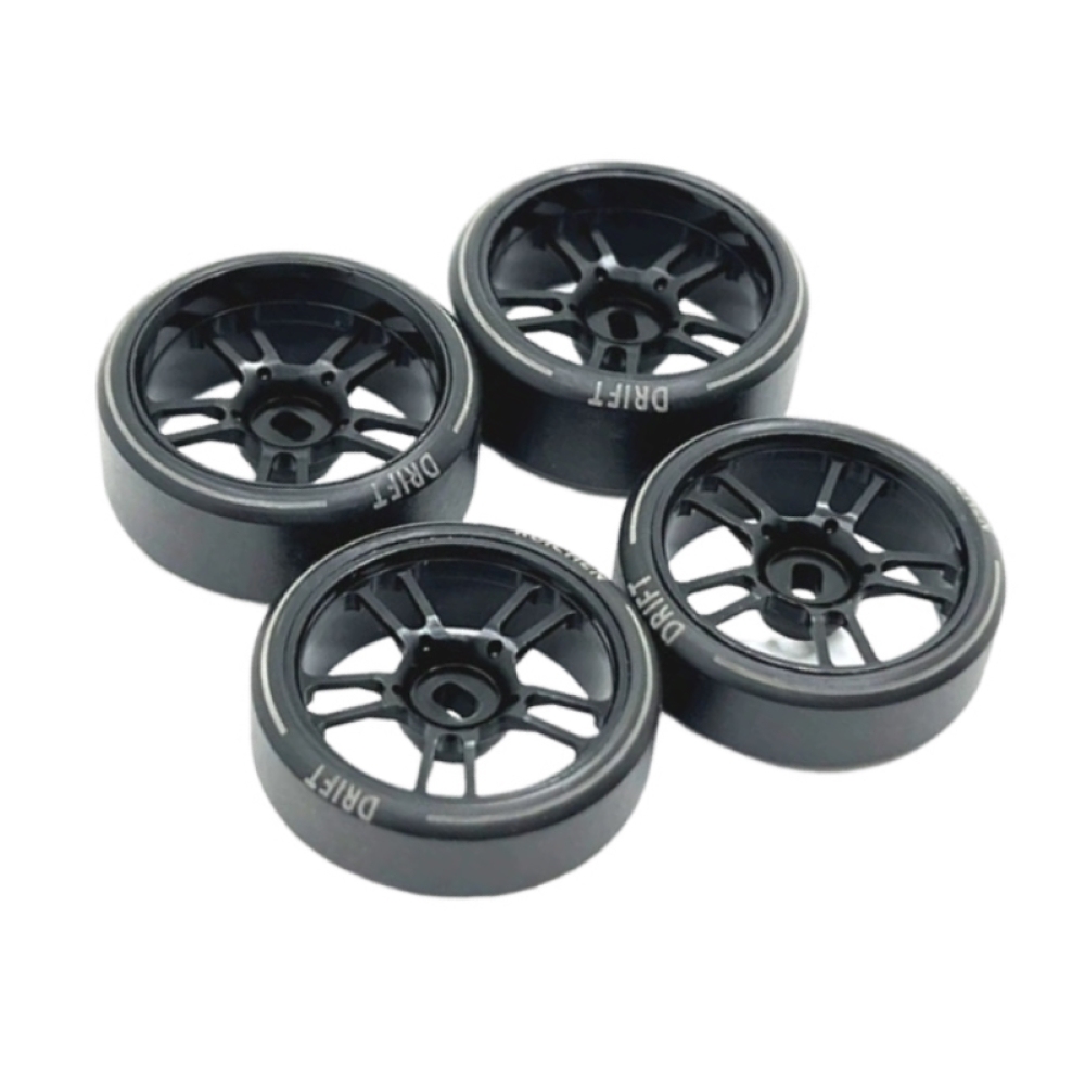 1/24 1/28 MINI-Z AWD CNC Metal Wheel With Drift Tires OD 27mm Offset 1.5 (4Pcs)