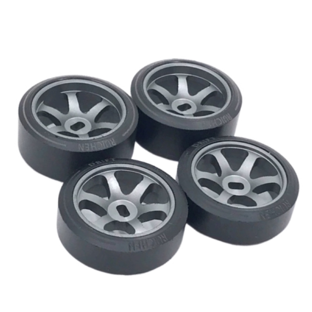 1/28 MINI-Z AWD CNC Metal Wheel With Drift Tires OD 25mm Offset 1.5 (4Pcs)