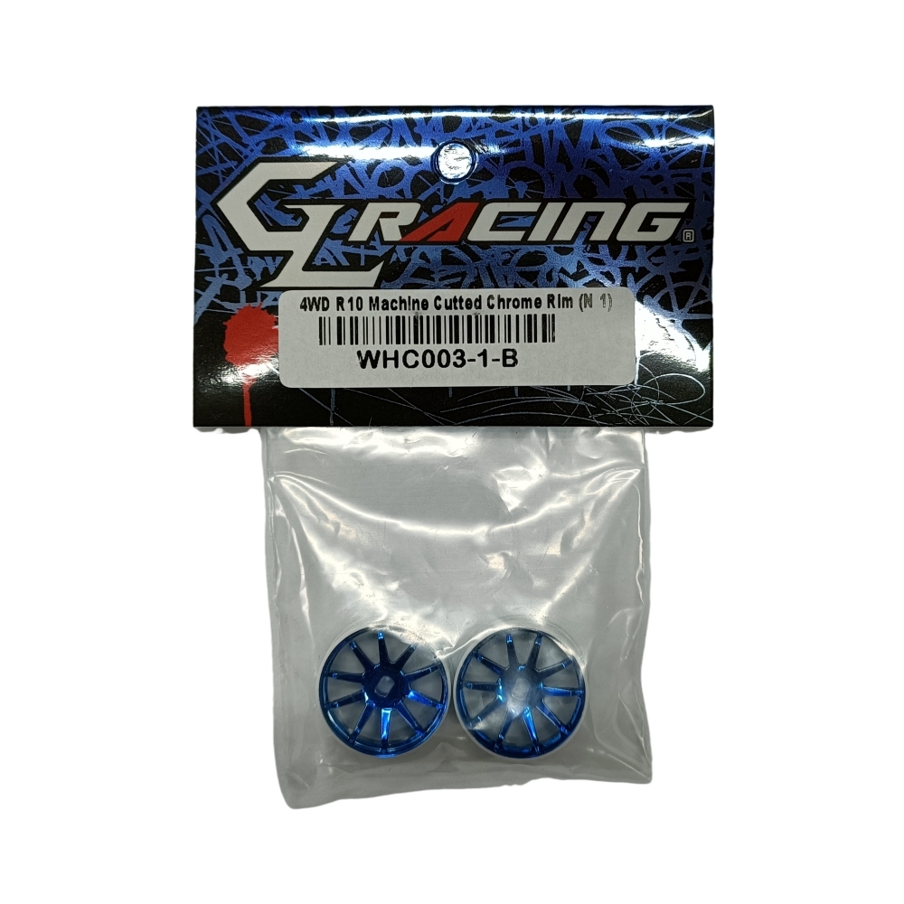 GL Racing 4WD R10 Machine Cutted Chrome Rim WHC003-B WHC004-B