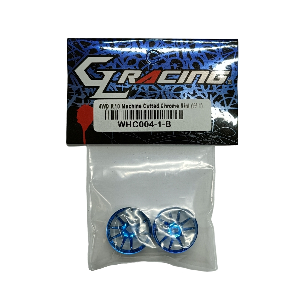 GL Racing 4WD R10 Machine Cutted Chrome Rim WHC003-B WHC004-B