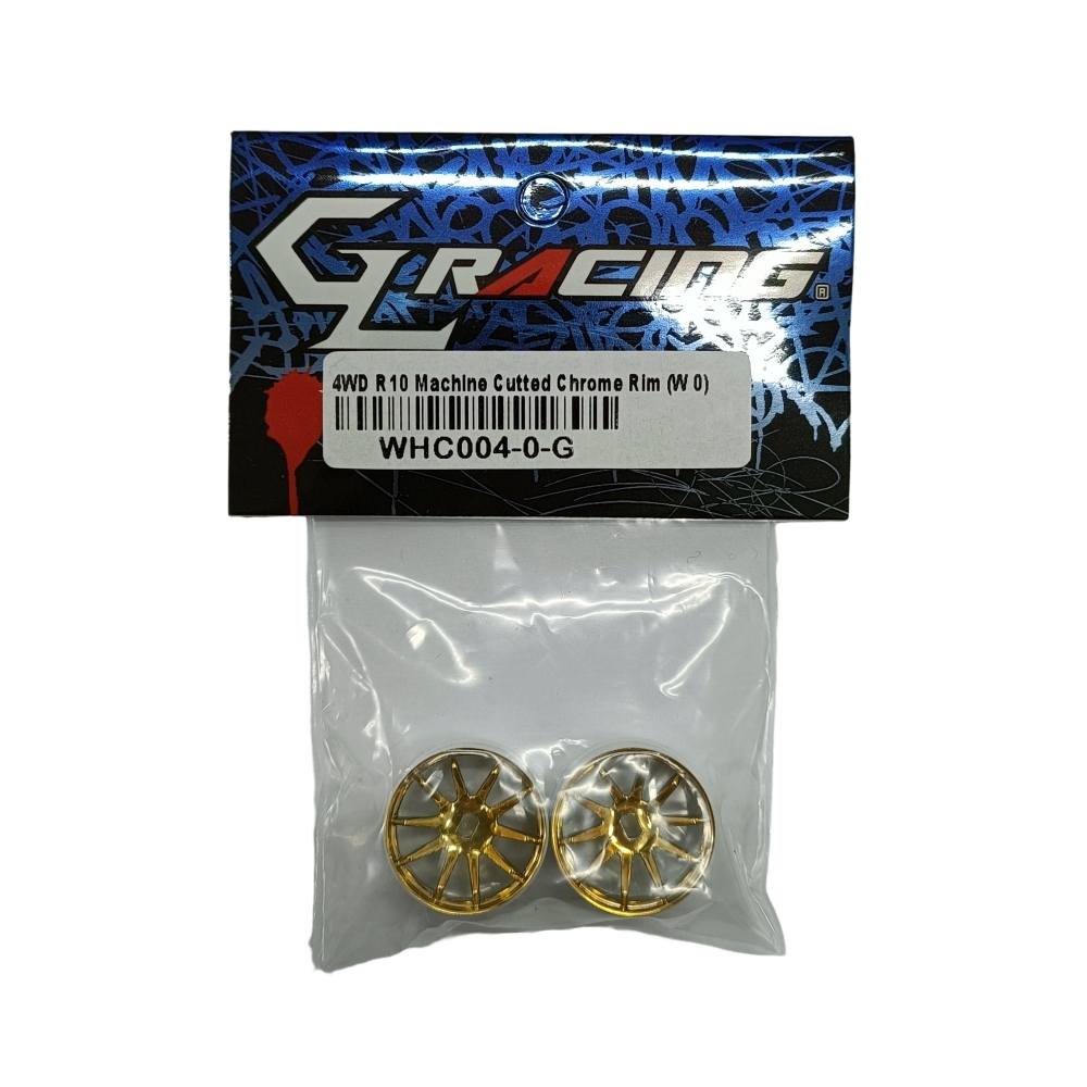 GL Racing 4WD R10 Machine Cutted Chrome Rim WHC003-G WHC004-G