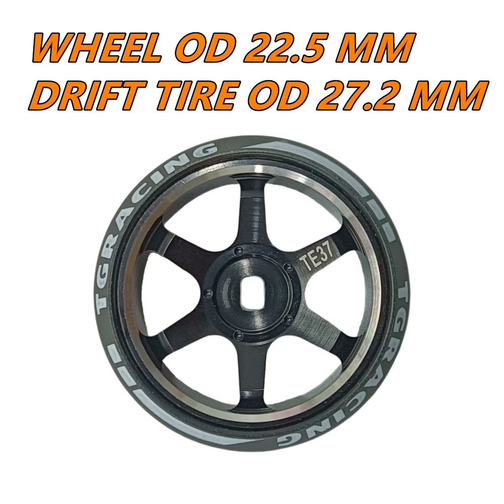 TG Racing 1/24 1/28 MINI-Z AWD Silver BBS CNC Metal Wheel With Drift Tires OD 27.2mm Offset 1.5 (2Pcs)